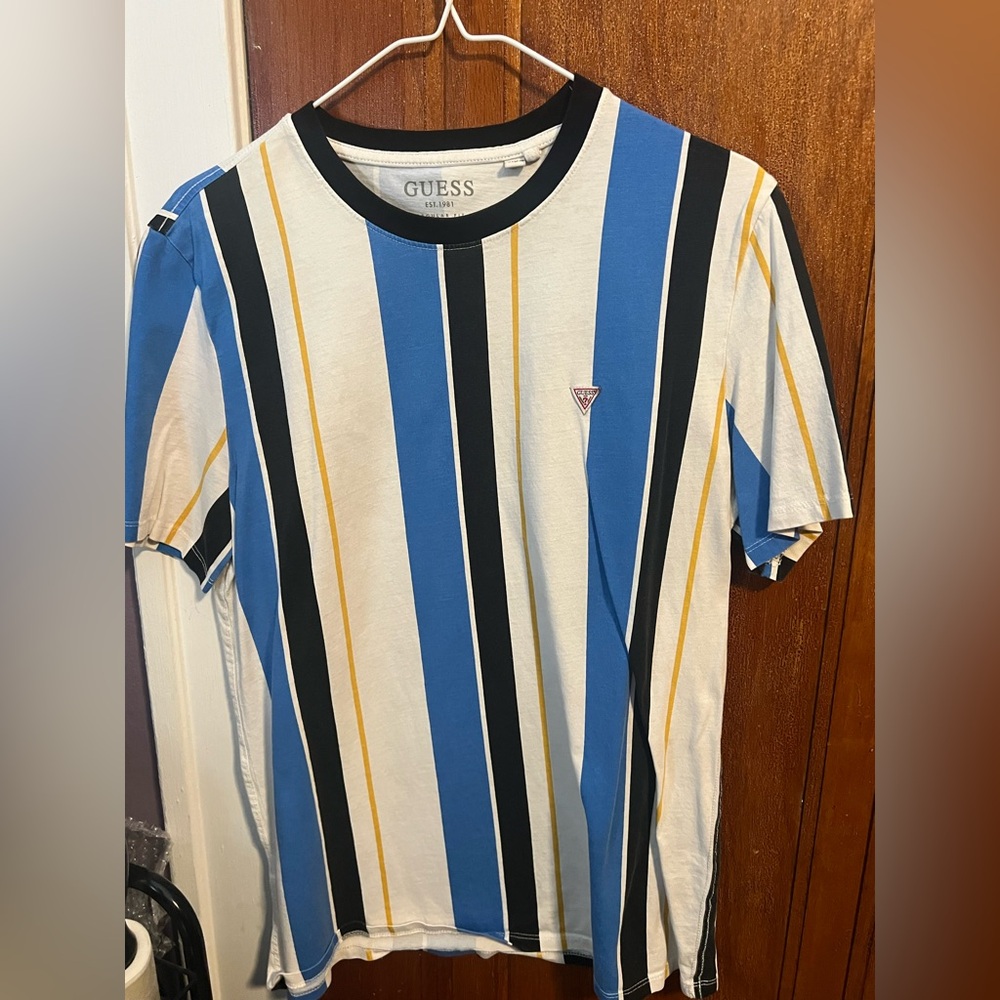 Guess Men’s Multicolor Striped T-Shirt- Size Small